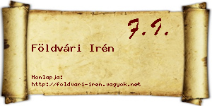 Földvári Irén névjegykártya